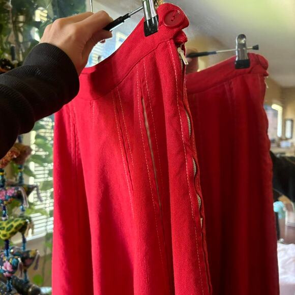 Vintage Red with white details By Petti gorgeous skirt size 24 - Picture 6 of 7